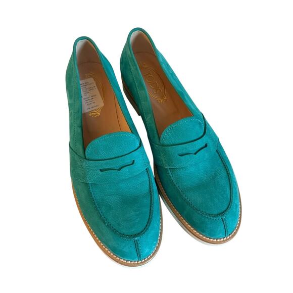 Tod\'s Bottle Green Suede Loafers Size 11 Tods suede loafer green - Gem main image 2